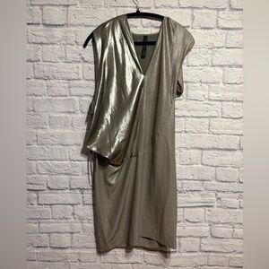 Ilaria Nistri Metallic Sleeveless Dress Size 40 100 percent silk, made in Italy